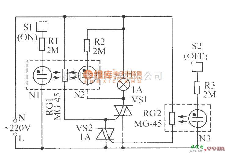 光电耦合器中的电灯触摸开关电路  第1张