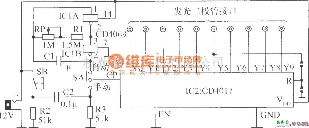 LED电路中的姿态各异的彩灯信号源产生电路  第1张