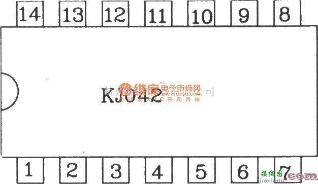 可控硅专项中的脉冲列调制形成器KJ042外电路连接图  第1张