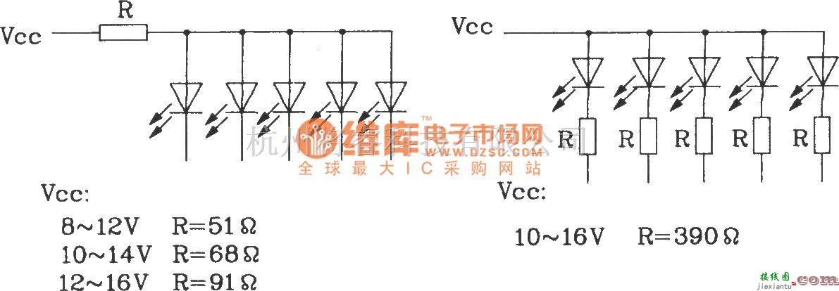 LED电路中的BL6124五位LED电平表驱动集成电路基本应用电路  第3张