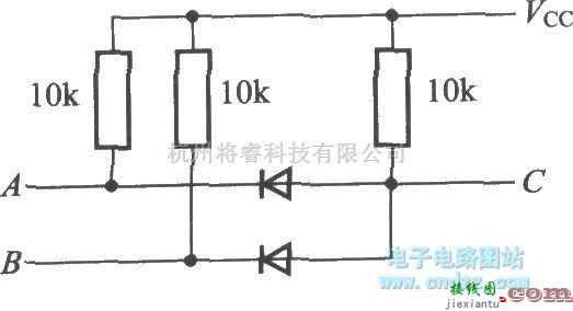 数字电路中的用二极管和电阻构成的AND电路C=A·B  第1张