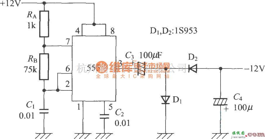 模拟电路中的使用Timer IC555的负电压发生电路  第1张