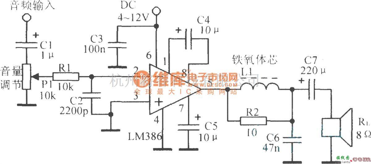 模拟电路中的LM386典型应用电路  第5张