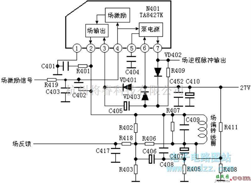 模拟电路中的场输出电路:TA8427  第1张