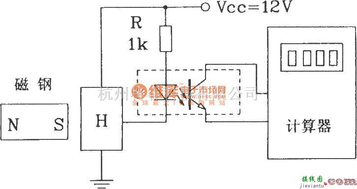 霍尔传感器中的HK-1型霍尔接近开关组成的计数器电路  第1张