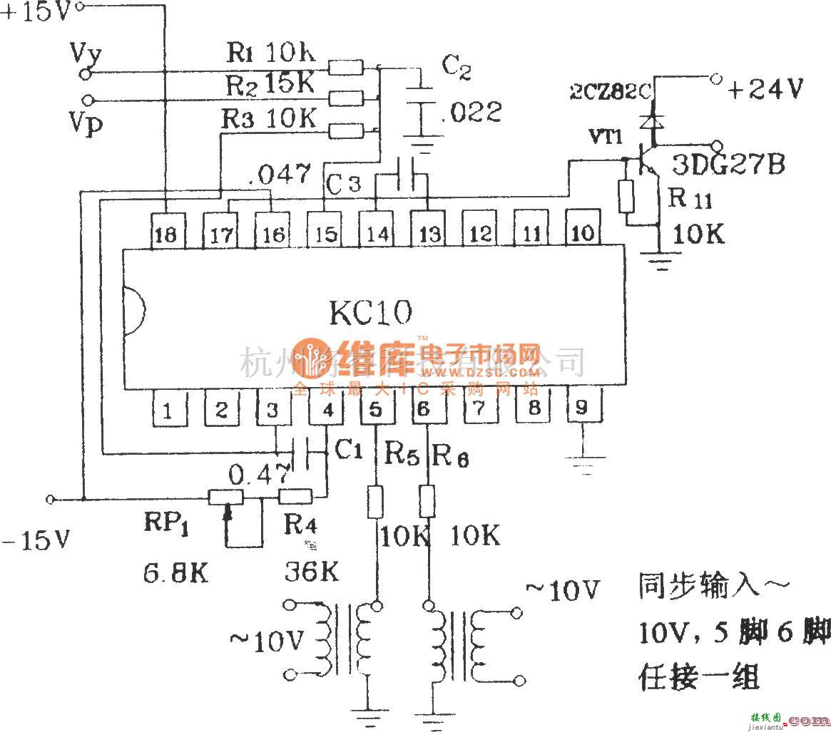 可控硅专项中的负载电流为流出电流时的KC10应用电路图  第1张