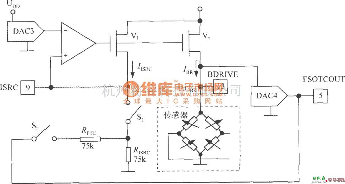 传感信号调理中的数字式压力信号调理器MAX1458的电桥激励电路  第1张