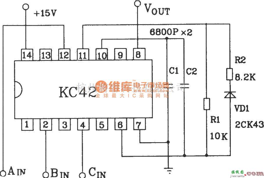 可控硅专项中的脉冲列调制形成器KC42应用电路图  第2张