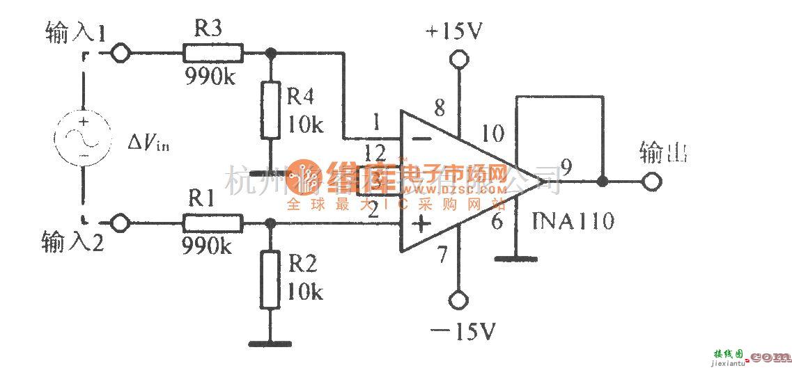 模拟电路中的高共模电压差动放大电路  第1张