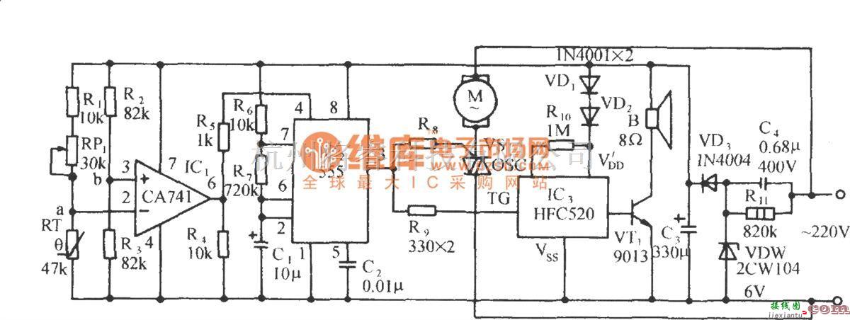 自动控制中的鱼塘热天缺氧自动加氧控制电路  第1张