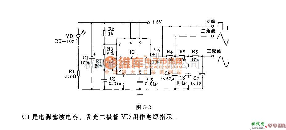 多种频率信号中的多种波形发生器电路  第2张