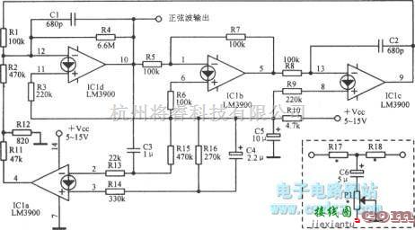 正弦信号产生中的2.34kHz正弦波振荡电路  第1张