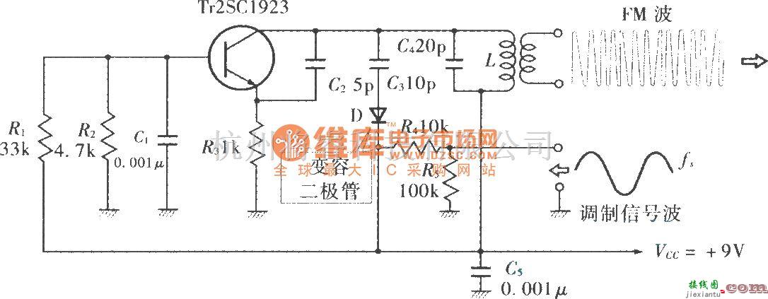 模拟电路中的由变容二极管构成的直接FM调制电路  第1张