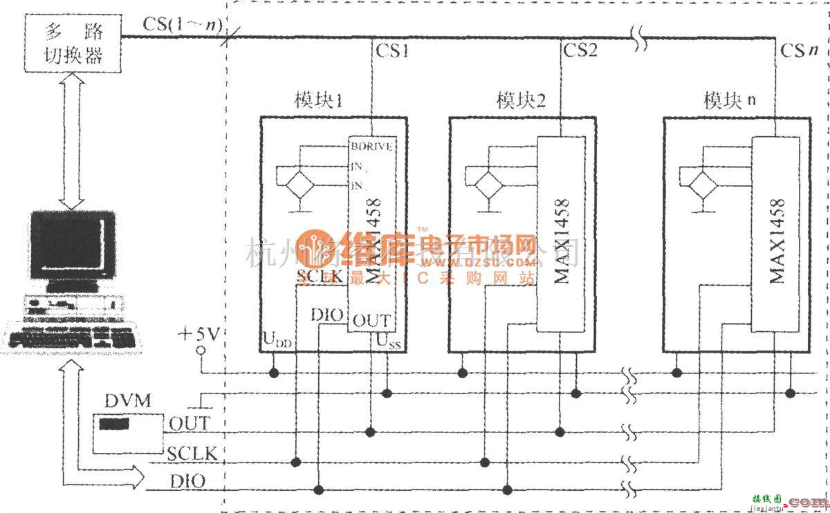 传感信号调理中的由数字式压力信号调理器MAX1458构成的压力测试电路  第1张