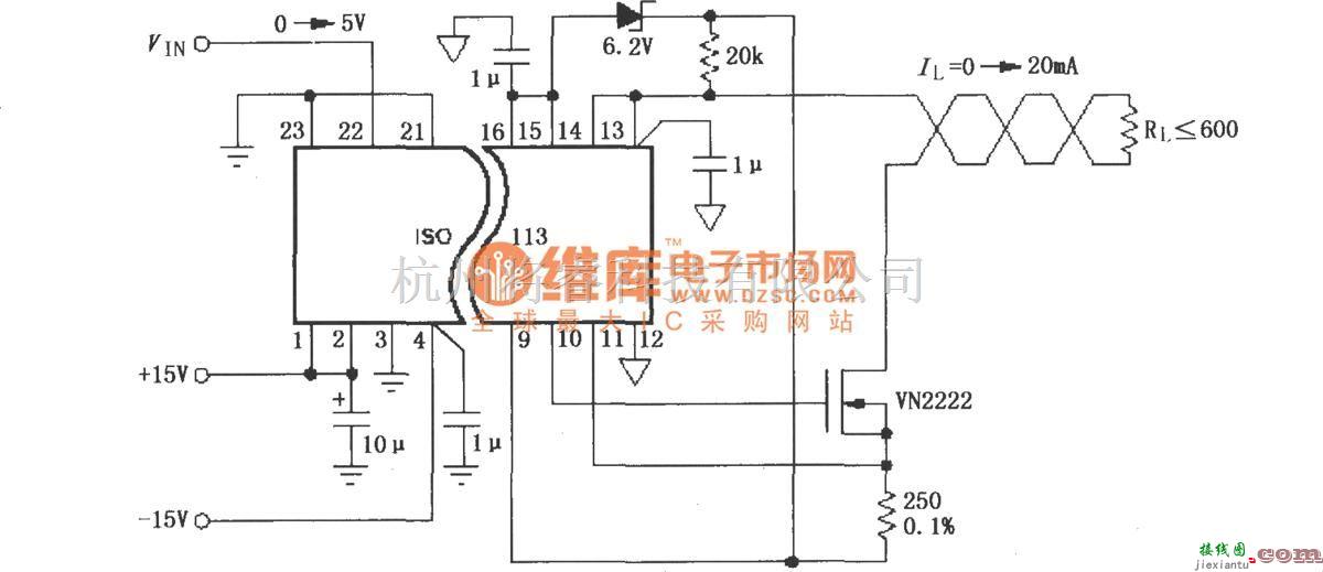 耦合隔离放大中的构成的0～20mA隔离电流环驱动电路  第1张