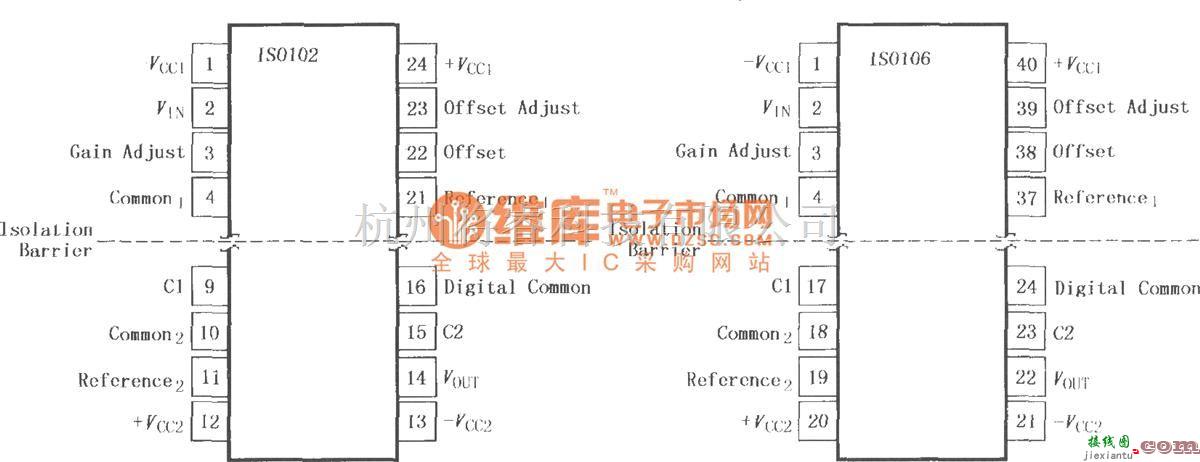 耦合隔离放大中的信号隔离缓冲放大器ISO102／106  第1张