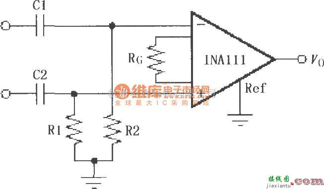 仪表放大器中的INA111构成的高通滤波电路  第1张