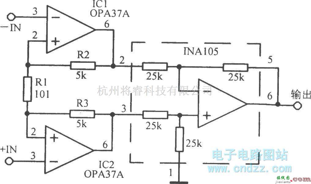 调节放大中的高阻抗仪器放大电路  第1张