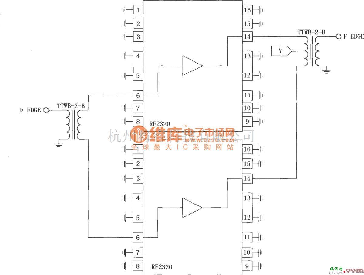 射频放大器中的由RF2320构成的上拉24V电压电路  第1张
