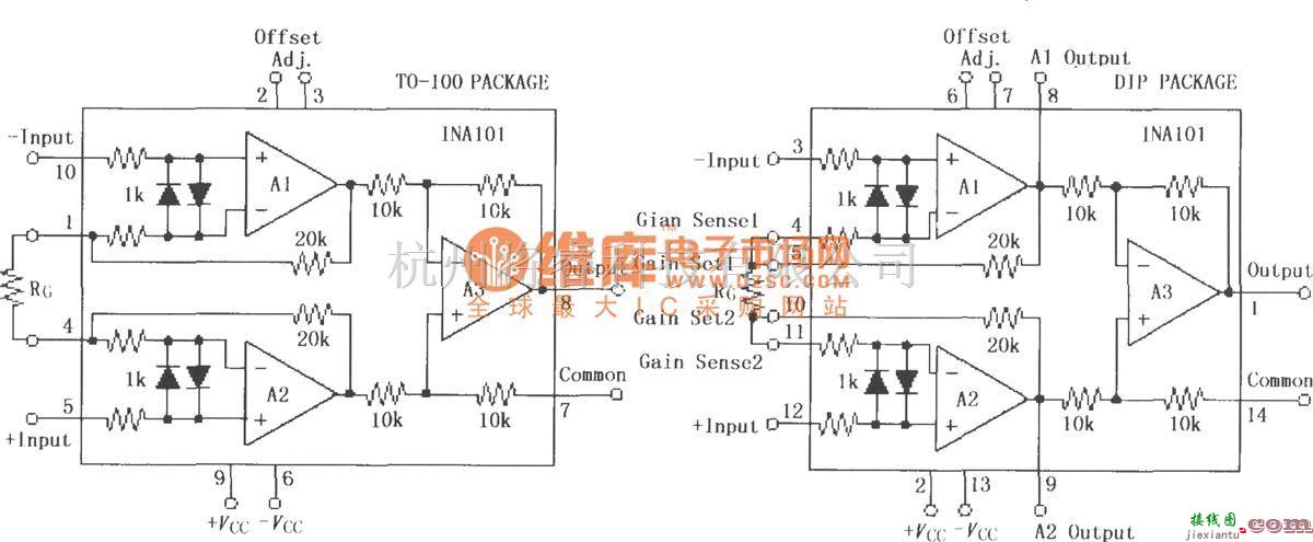 仪表放大器中的高精度仪表放大器INA101  第2张