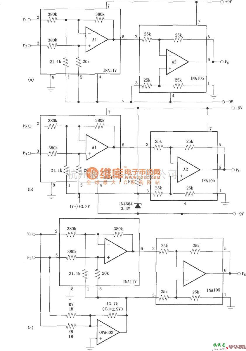 仪表放大器中的INA117构成的3种典型电路  第1张