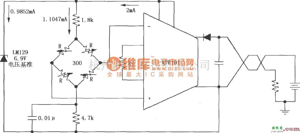 电流环放大中的XTR101电桥输入、电压激励电路  第1张