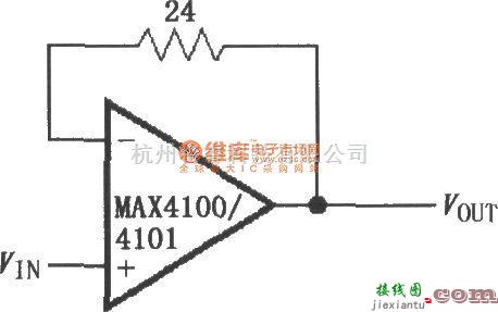 宽带放大中的由MAX4100／4101构成的单位增益缓冲电路  第1张