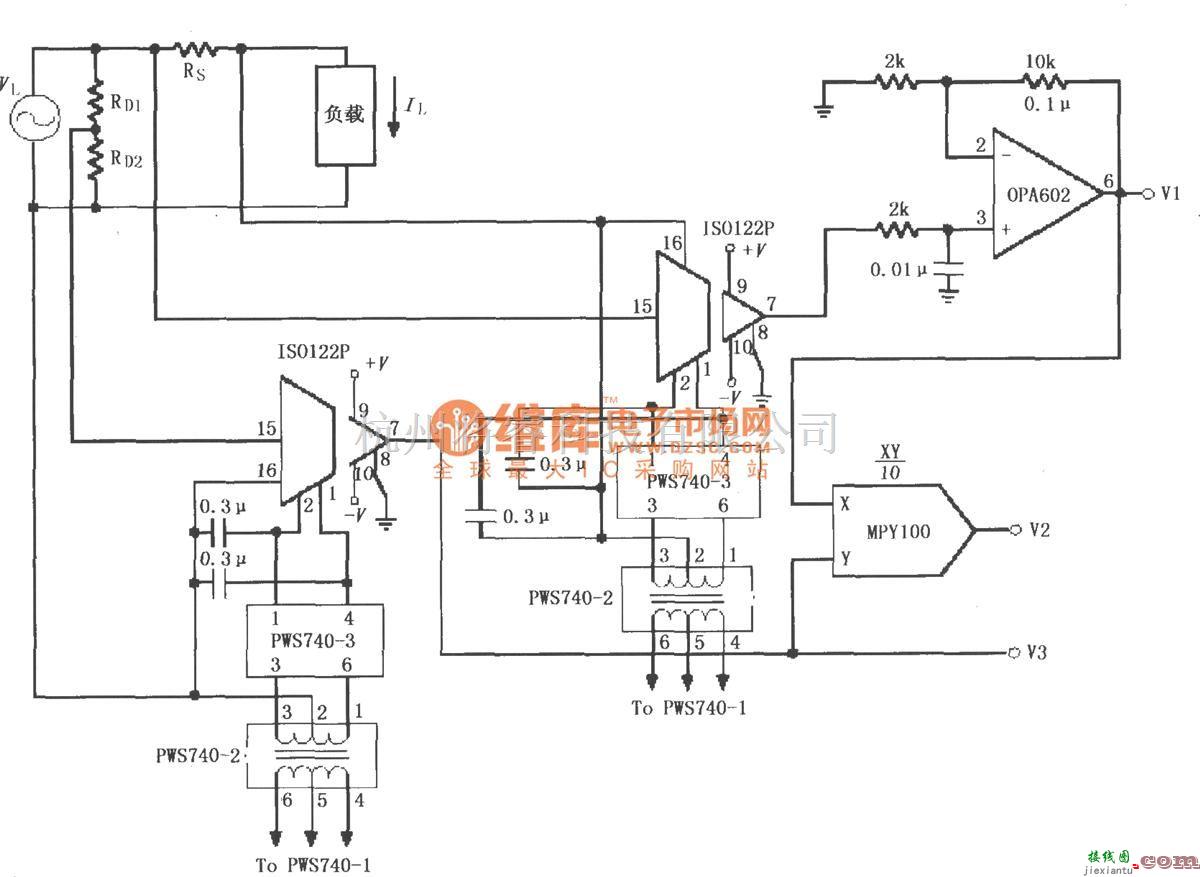 耦合隔离放大中的隔离式电源线监控电路(ISO122P/124、OPA602)  第1张