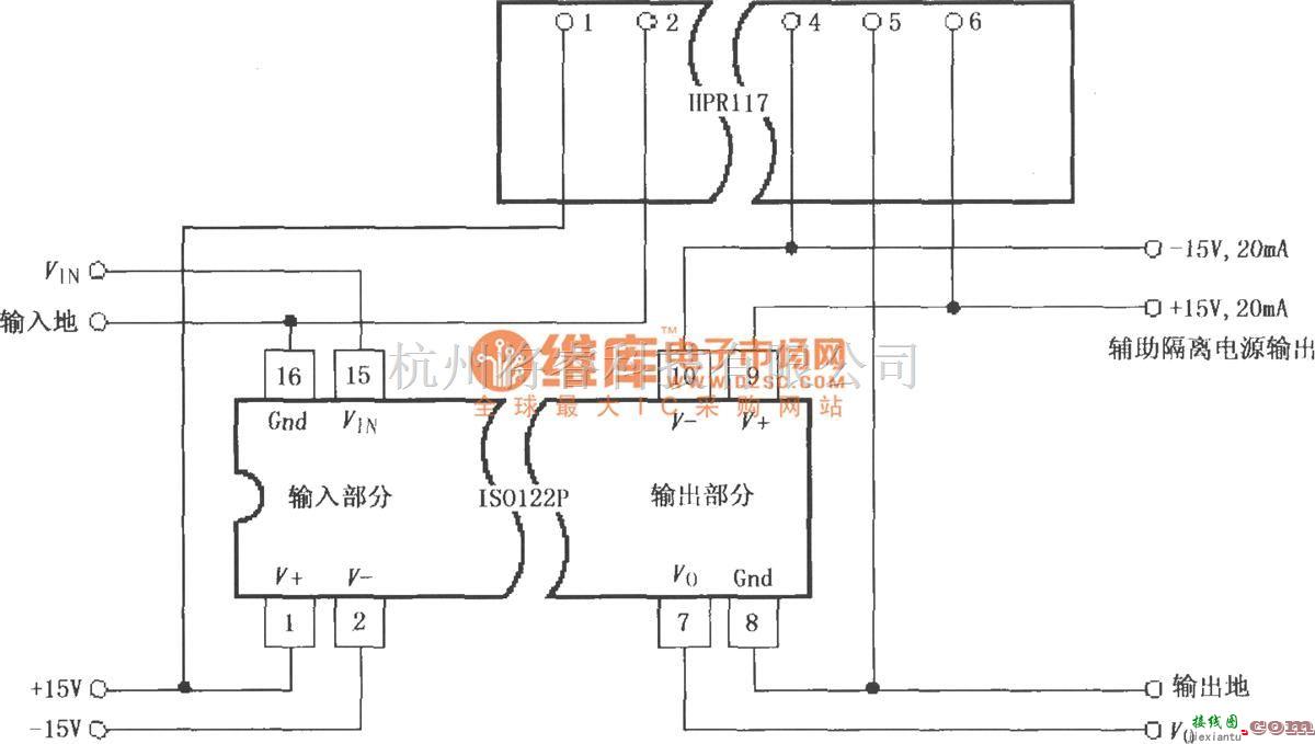 耦合隔离放大中的ISO122P／124的输入侧电源隔离放大电路  第1张