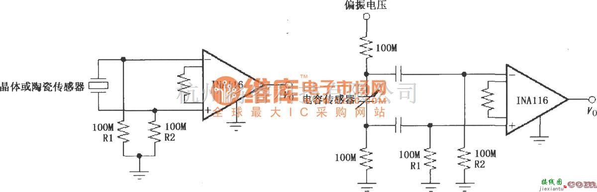 仪表放大器中的提供一个输入偏置电流通路电路(INA116)  第1张