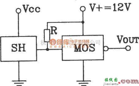 霍尔传感器中的SH型霍尔开与MOS电路连接输出接口电路  第1张