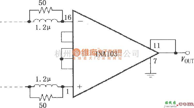 仪表放大器中的INA103构成的使放大器稳定工作的输入网络  第1张