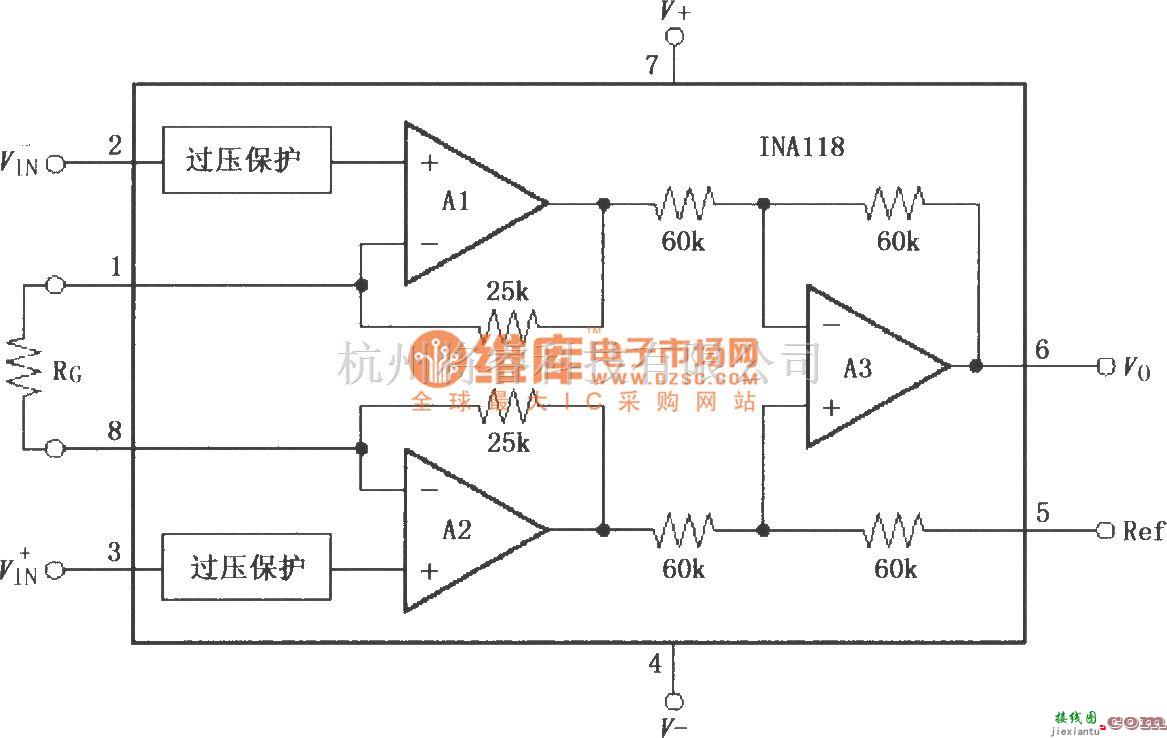 仪表放大器中的INA118精密低功率仪表放大器  第2张