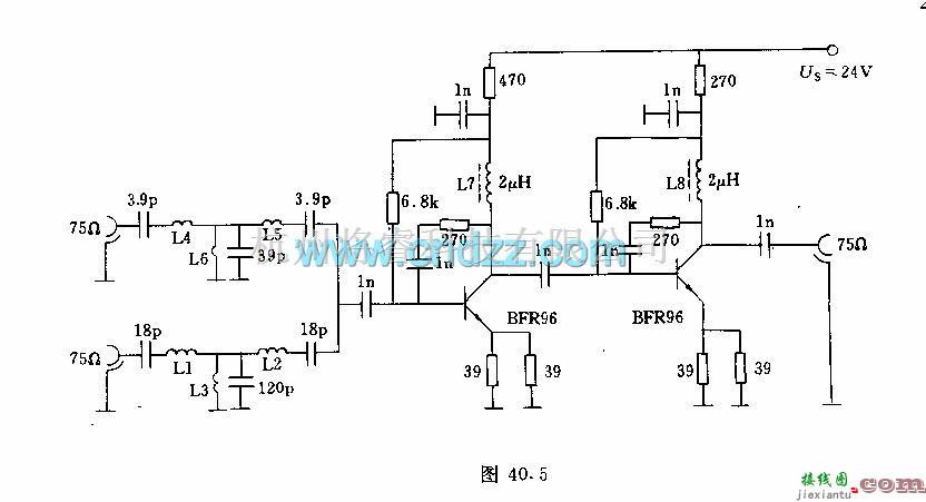 射频放大器中的电视频带I和I的甚高频觅带放大器电路  第3张
