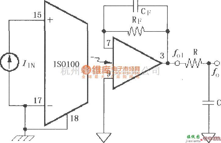 耦合隔离放大中的由ISO100构成的单极性模式减小噪声处理方法电路  第1张