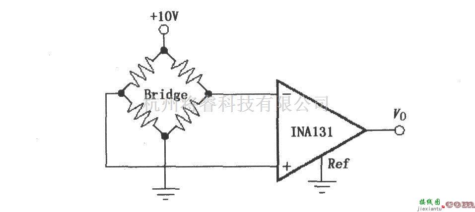 仪表放大器中的由INA131构成的电阻电桥放大器  第1张