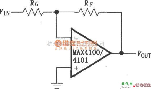 宽带放大中的由MAX4100／4101构成的反相增益电路  第1张