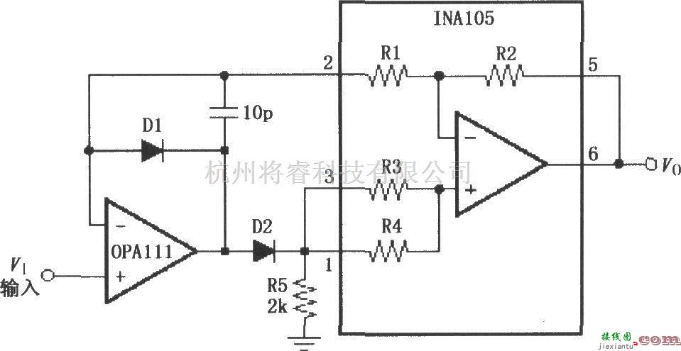 仪表放大器中的精密绝对值缓冲器(INA105)  第1张