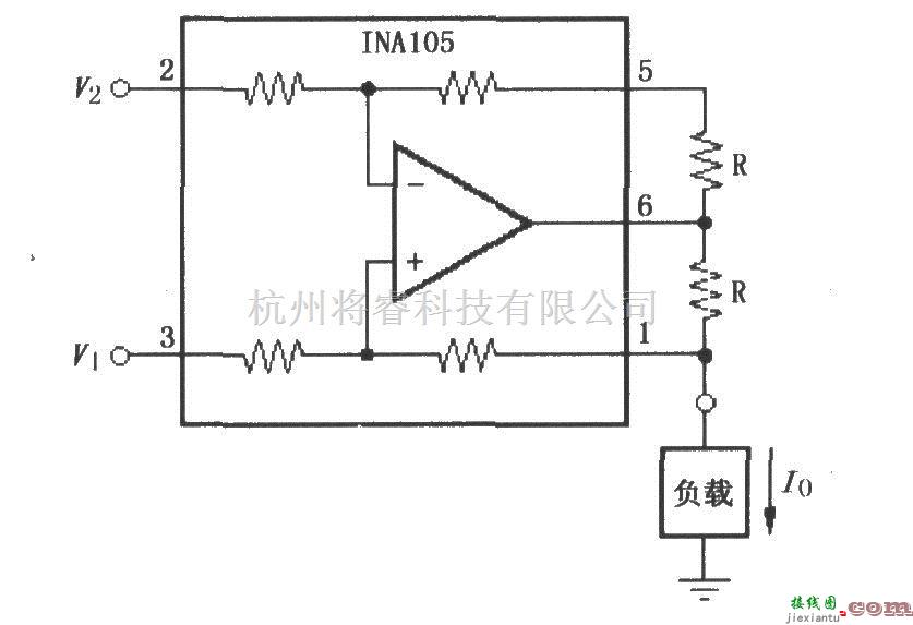 仪表放大器中的具有差分输入的精密电压-电流变换电路(INA105)  第1张