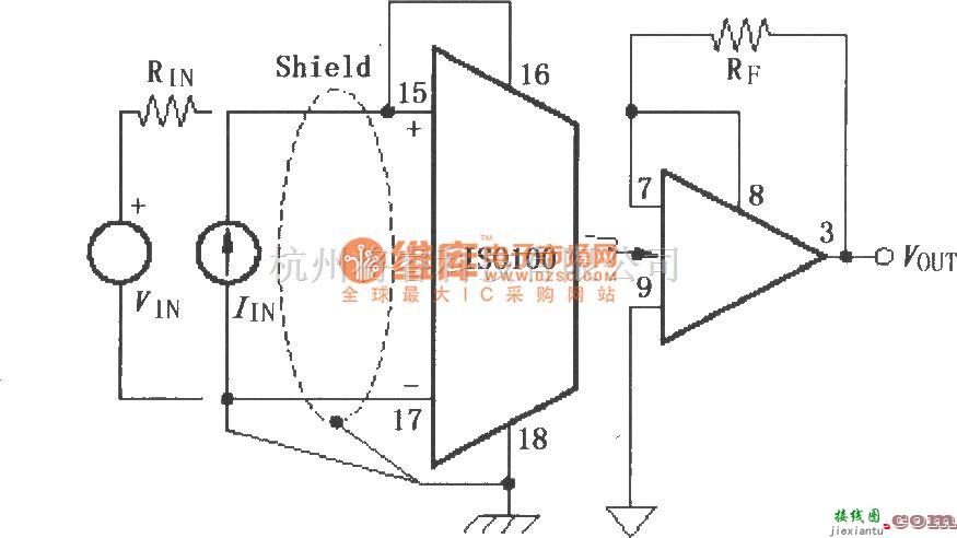 耦合隔离放大中的由ISO100构成的双极性同相电路  第1张