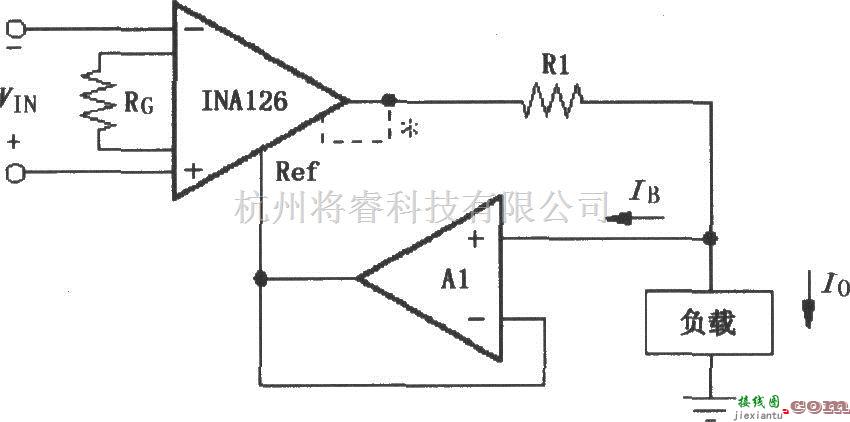 仪表放大器中的由INA126构成的差分电压-电流变换电路  第1张