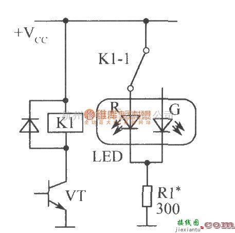 LED电路中的继电器状态指示电路  第1张