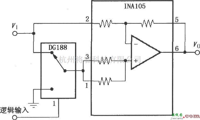 仪表放大器中的数控增益±1放大器(INA105)  第1张