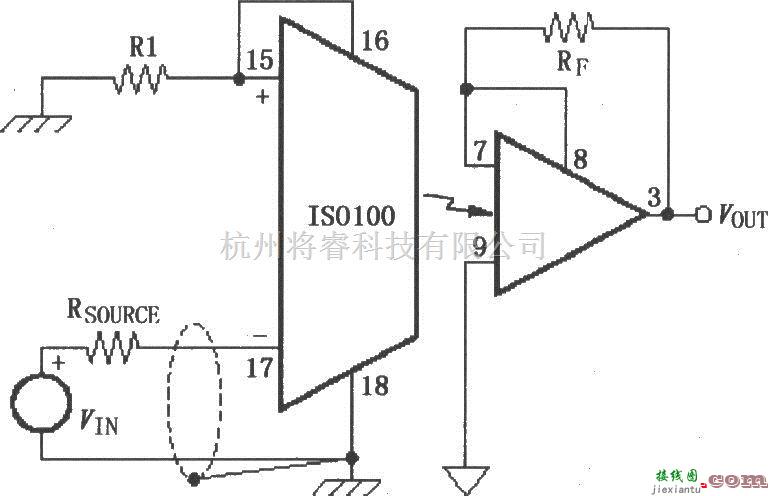 耦合隔离放大中的由ISO100构成的双极性反相电路  第1张