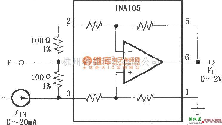 仪表放大器中的电流-电压转换电路(INA105)  第1张