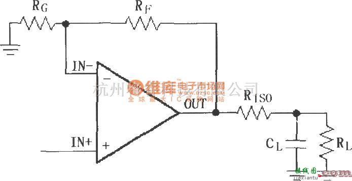 宽带放大中的由MAX4223～MAX4228构成的驱动电容性负载电路  第1张