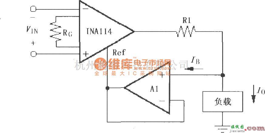 仪表放大器中的INA114构成的差动电压-电流变换电路  第1张