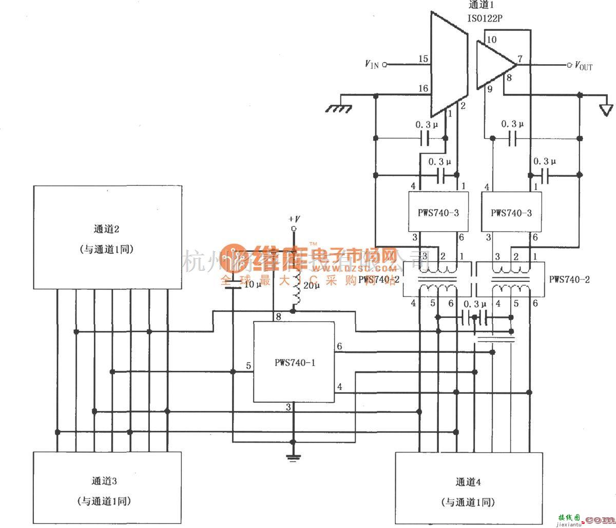 耦合隔离放大中的ISO122的低成本三端口、四通道隔离式数据采集系统电路  第1张