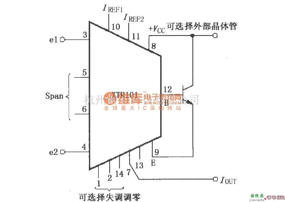 电流环放大中的XTR101 精密低漂移4～20mA两线变送器  第2张