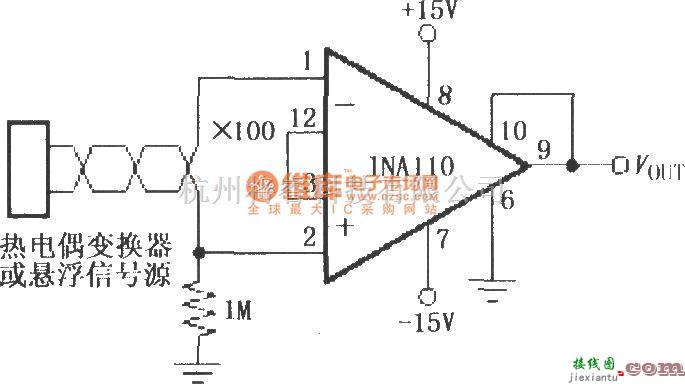 仪表放大器中的INA110悬浮信号源仪表放大器  第1张